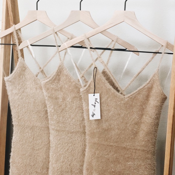 Shop Our NEW NEW Nude Fuzzy Dress - Picture 3 of 4
